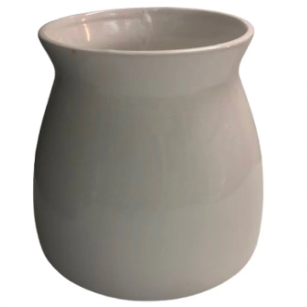CREAM COLORED CERAMIC ROUND VASE
